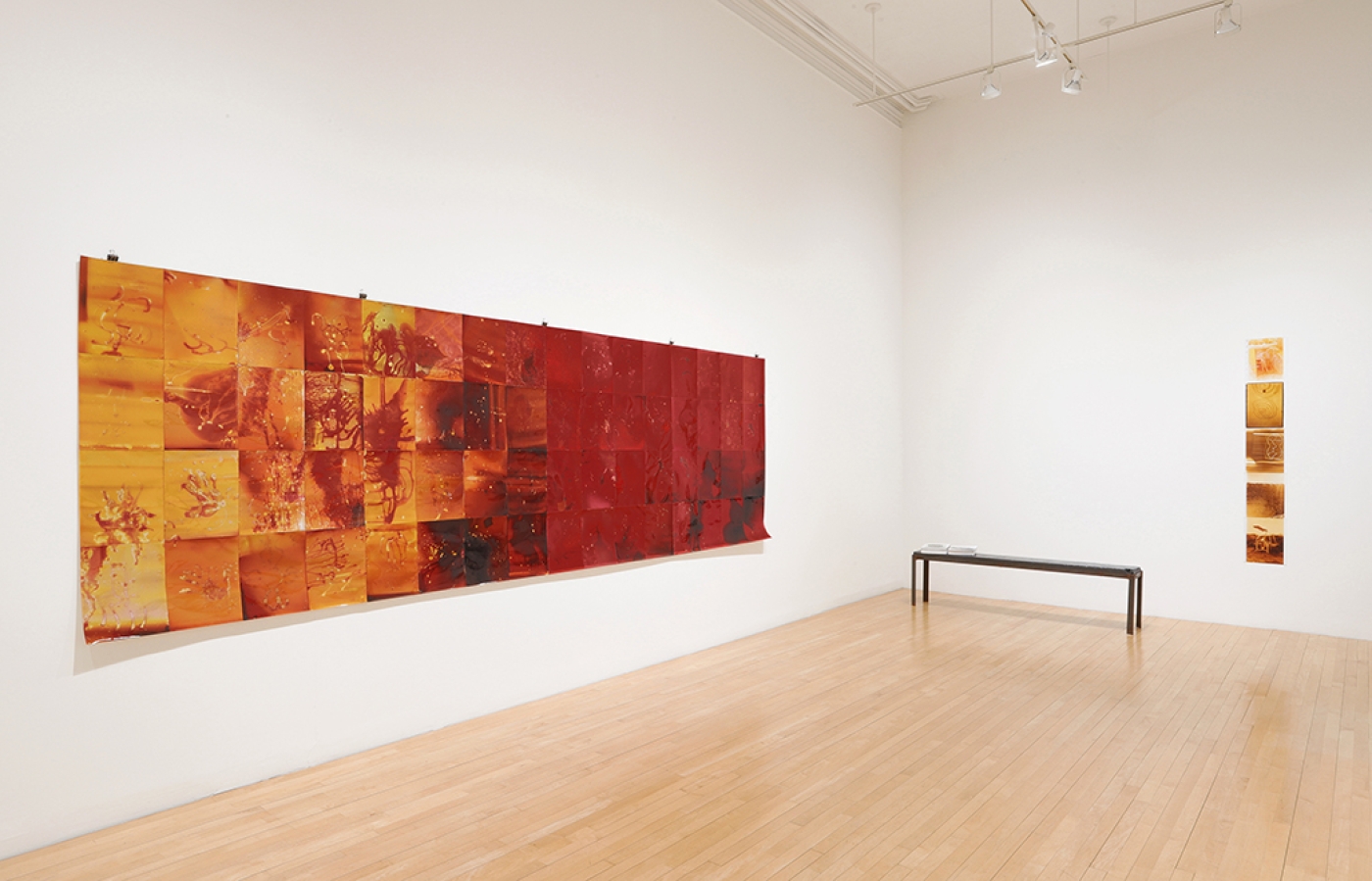 art gallery show with very large abstract photo