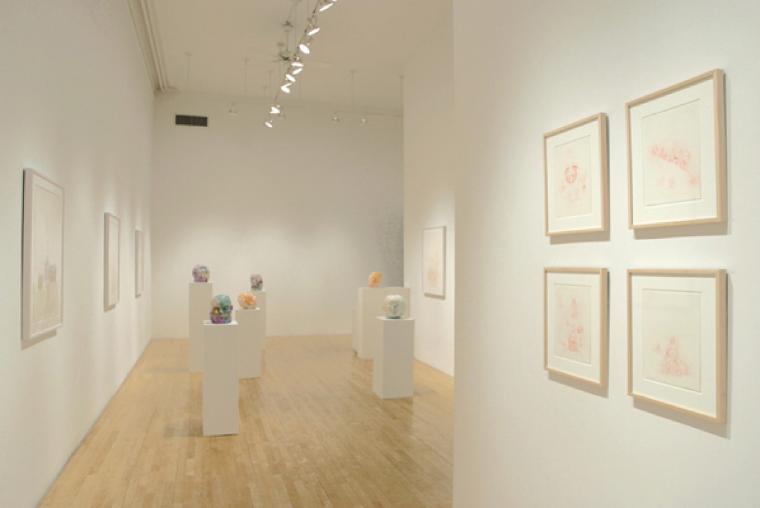 installation view of exhibition looking towards north wall