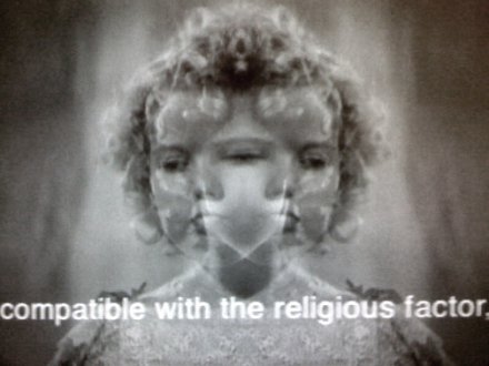 black and white image of shirley temple with words overlay