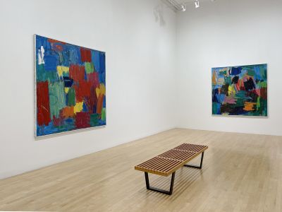 colorful large painting with blocks of primary colors