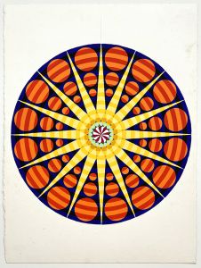 colorful circular mandala like painting on paper