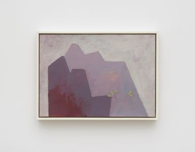 abstract painting of mountain with leaves