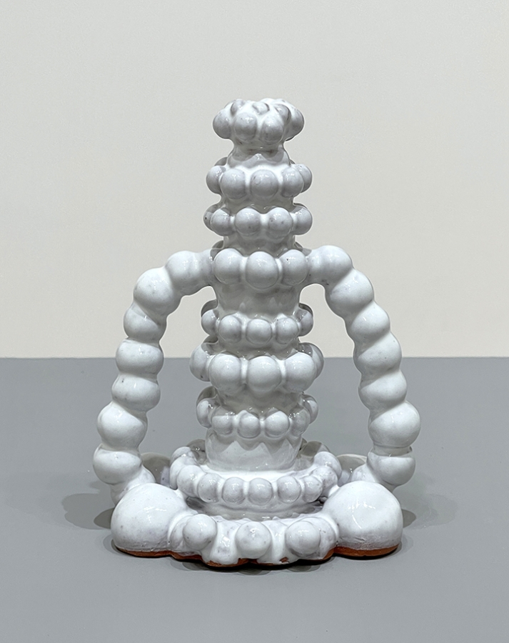 white glazed abstract vessel