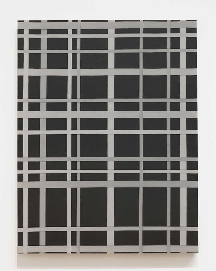 black and white grid photo painting