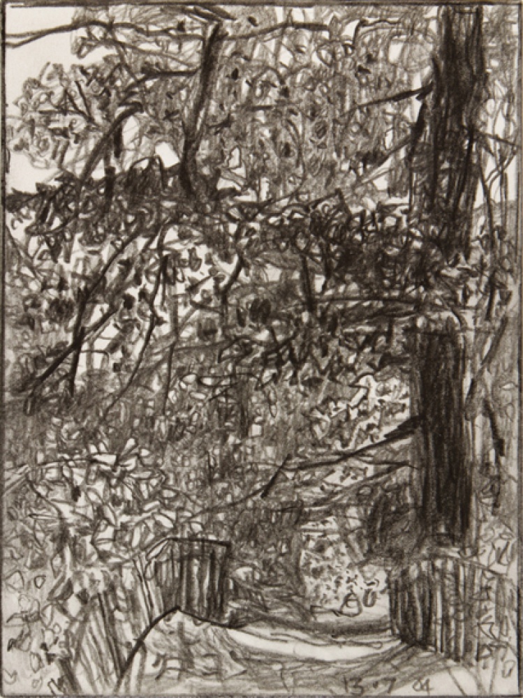 graphite drawing of landscape