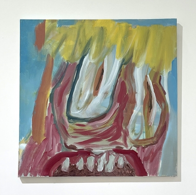 expressionistic face with teeth