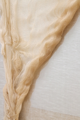 closeup of yellowed gauze