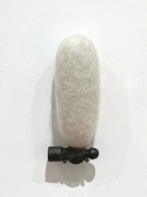 ballpien hammer with white wool felt sculpture
