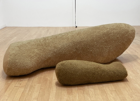  two huge teddy bear legs sculpture 