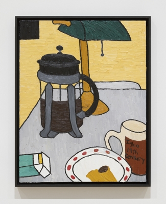stillife painting with coffee pot