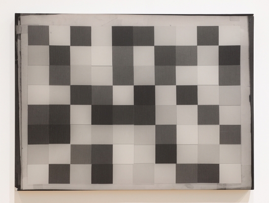 black and white checker board photo painting