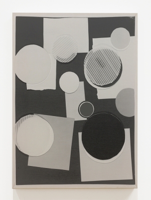 black and gray circles and squares photo painting