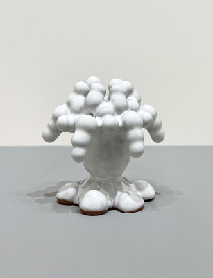 white glazed ceramic sculpture