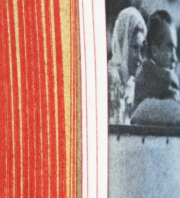Erica Baum photograph of abstract colors and appropriated photograph of Nixon