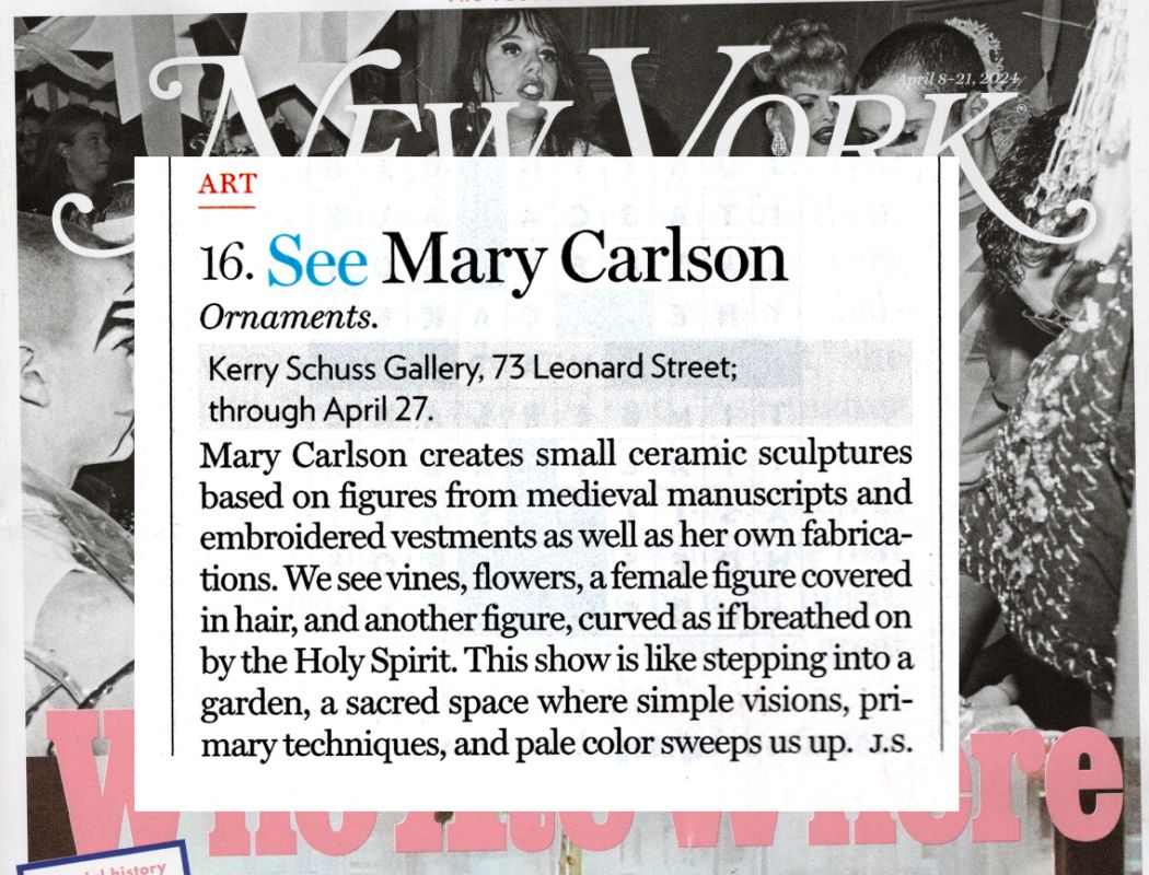 image of review in New York Magazine Mary Carlson