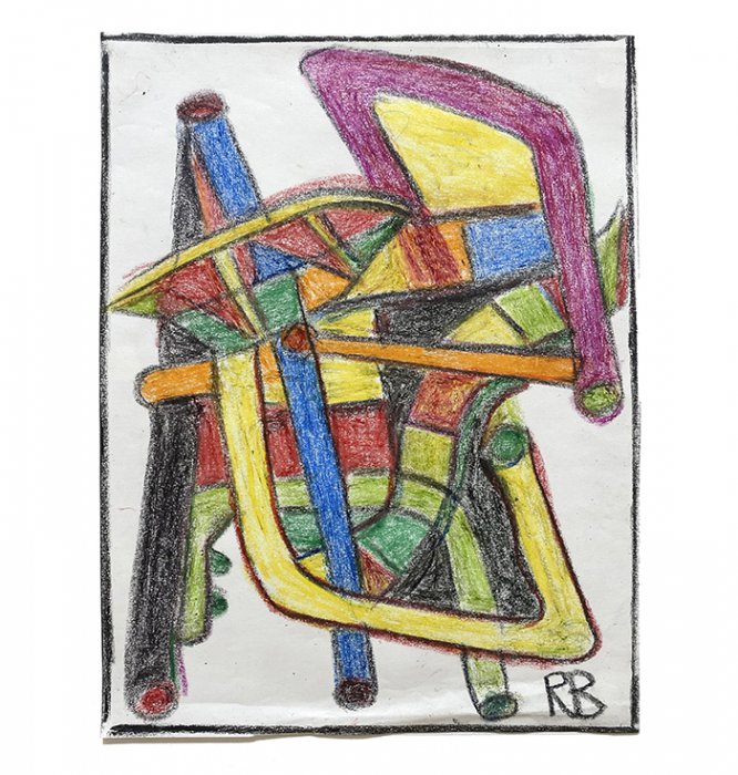 folding chair drawing works on paper